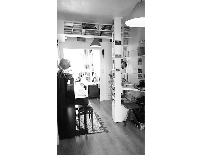 Réfection appartement et création meuble bibliothèque-bureau, Paris 20ème 2016